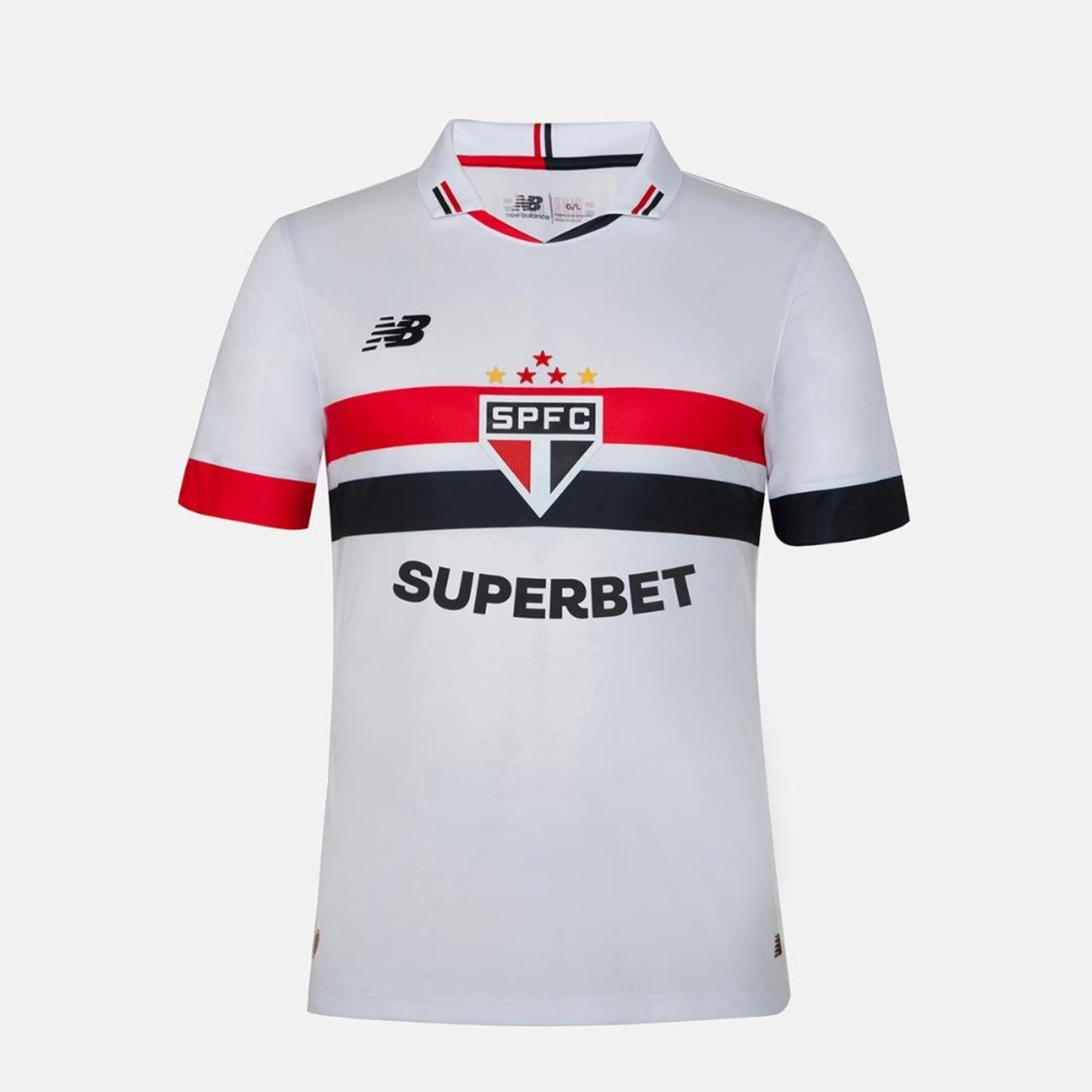 Camisa Home São Paulo New Balance 2024 Jogador Masculina BRANCO