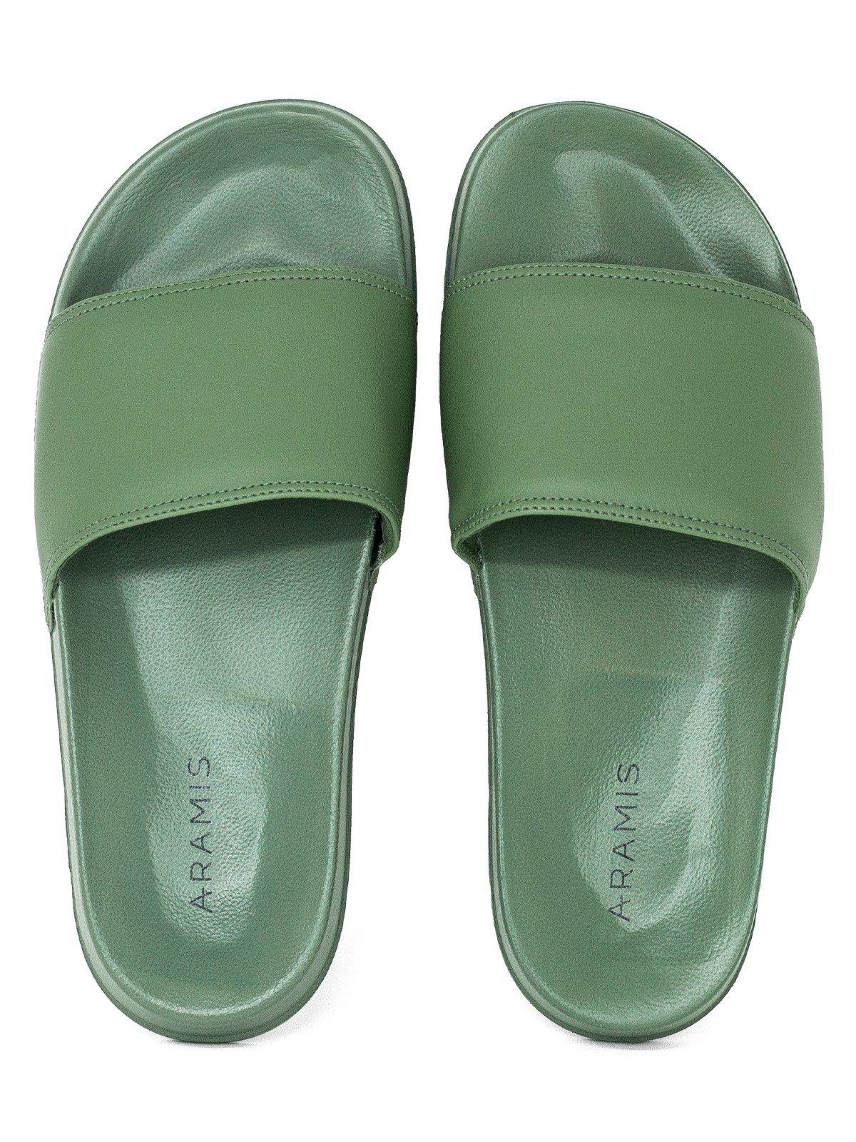 Sandália Masculina Slide Casual Aramis Puff Confortável Acolchoado Nuvem Verde Musgo