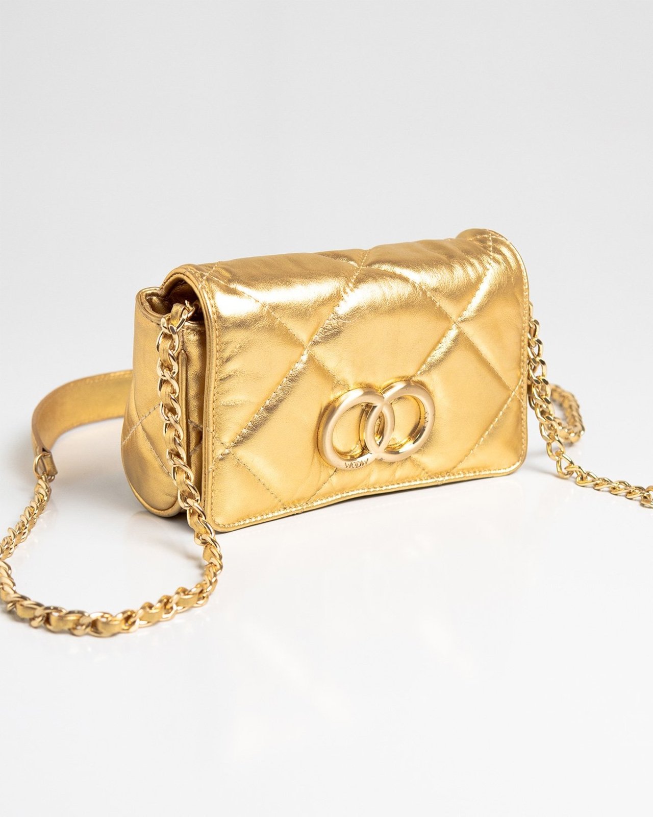 Bolsa Pequena Woow Bella Serena Couro Gold
