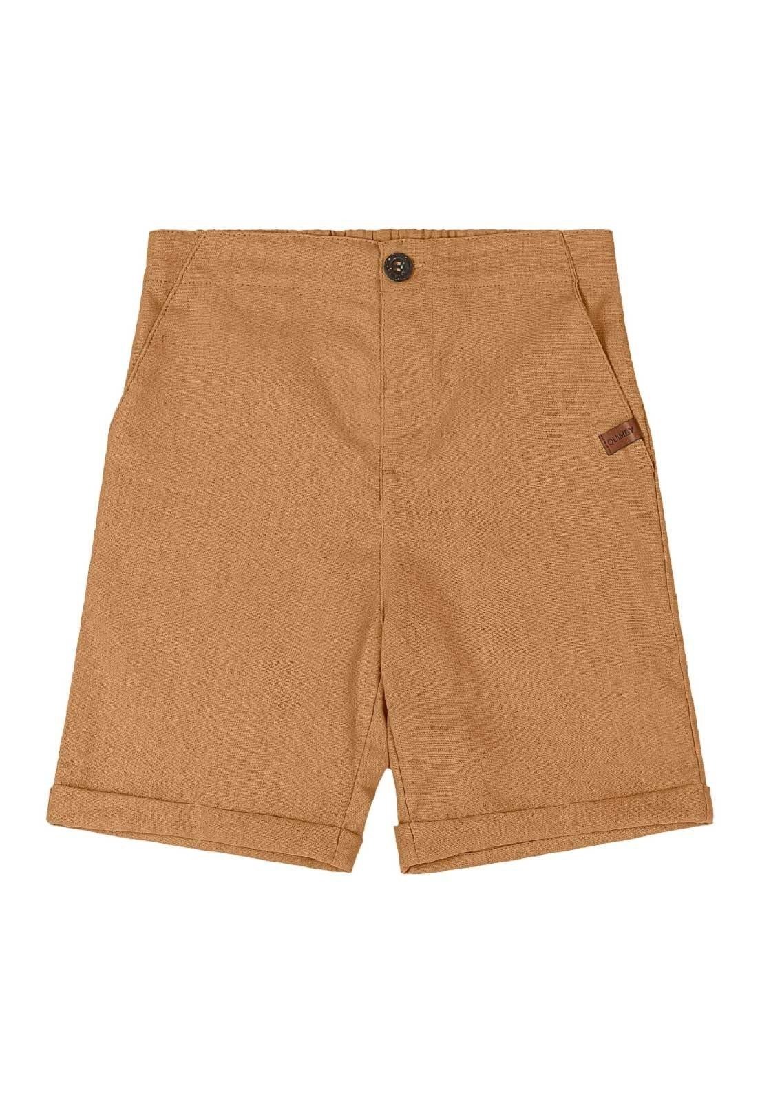 Infantil - Bermuda Menino em Viscolinho Quimby Marrom