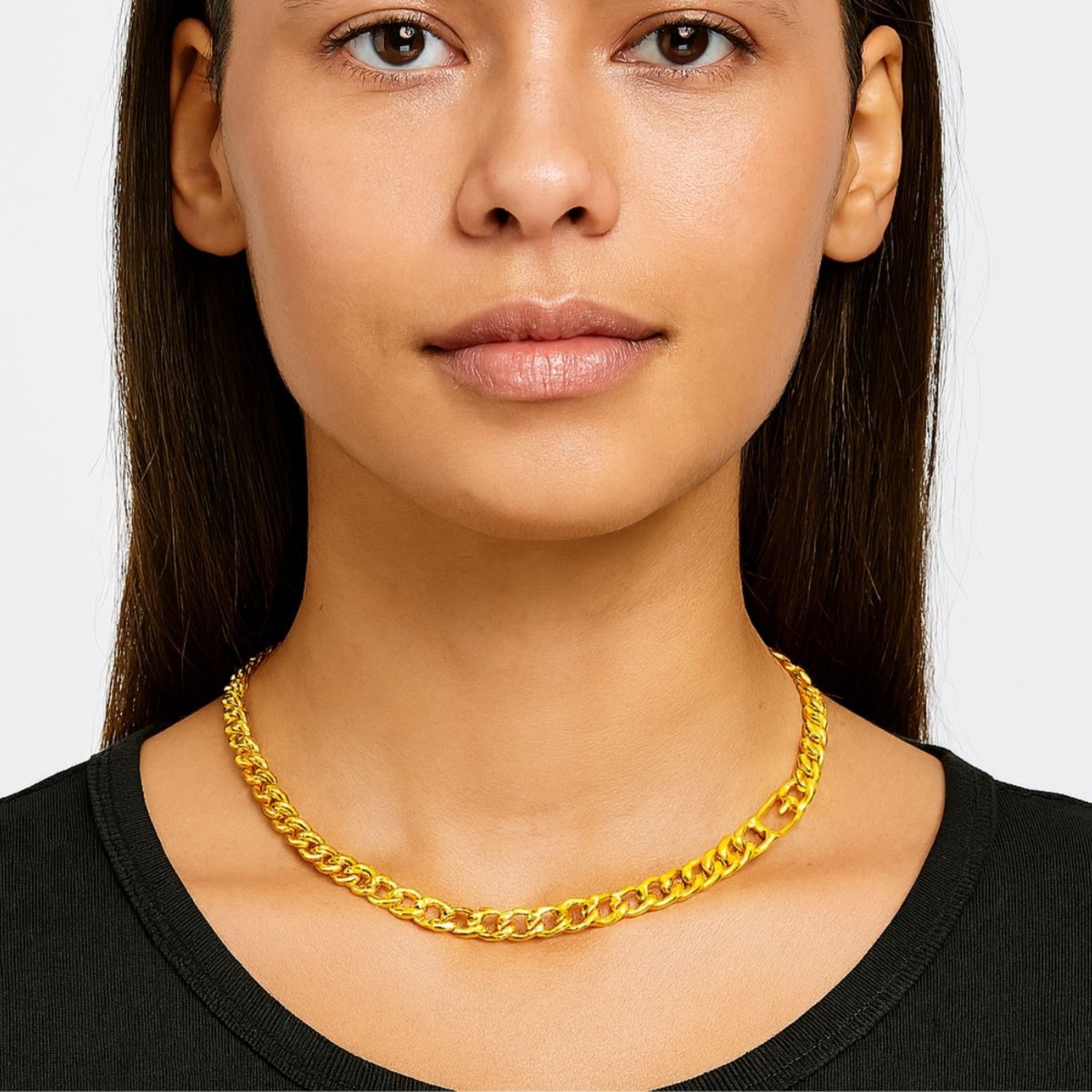 Colar Vih Triny Gargantilha Banhado a Ouro Dourado