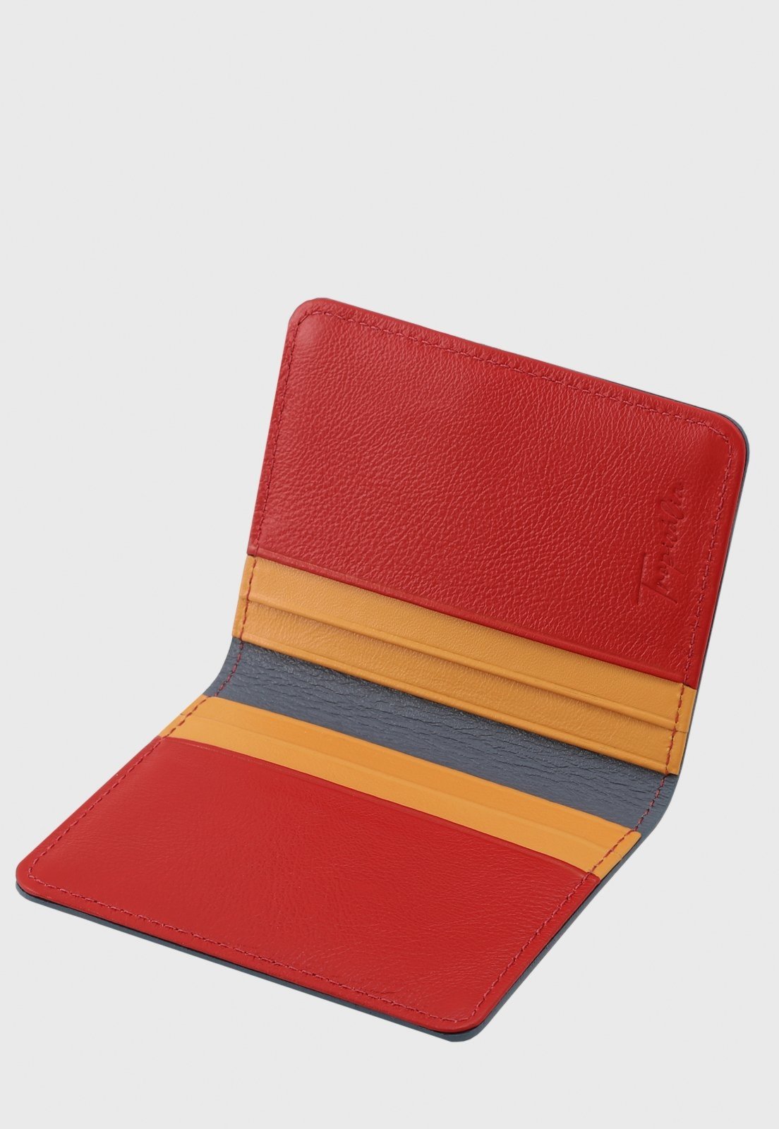 Vista 3 Carteira Couro Mariart Fauna Arara vermelho Mariart vermelho