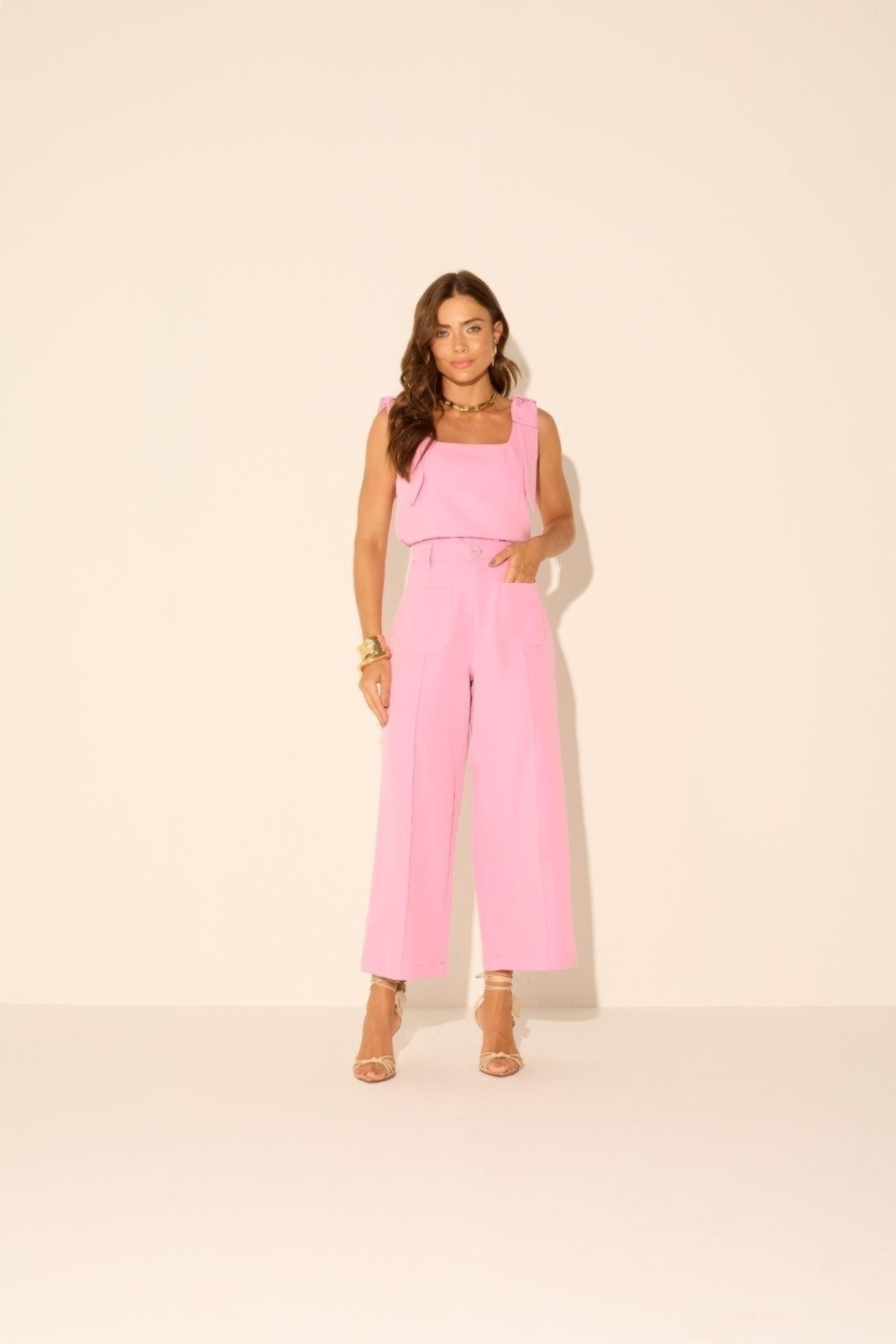 Calça Vanibele Midi Rosa