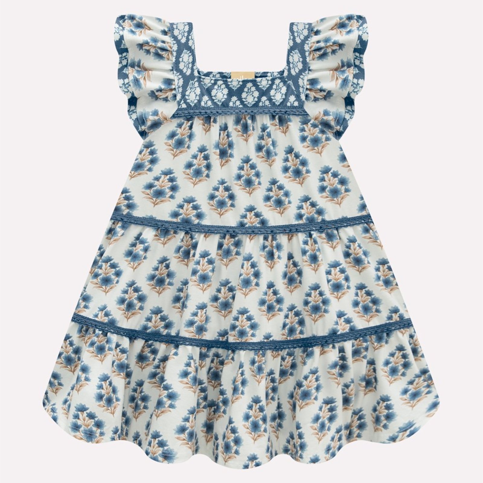 Infantil - Vestido Menina Flores Milon