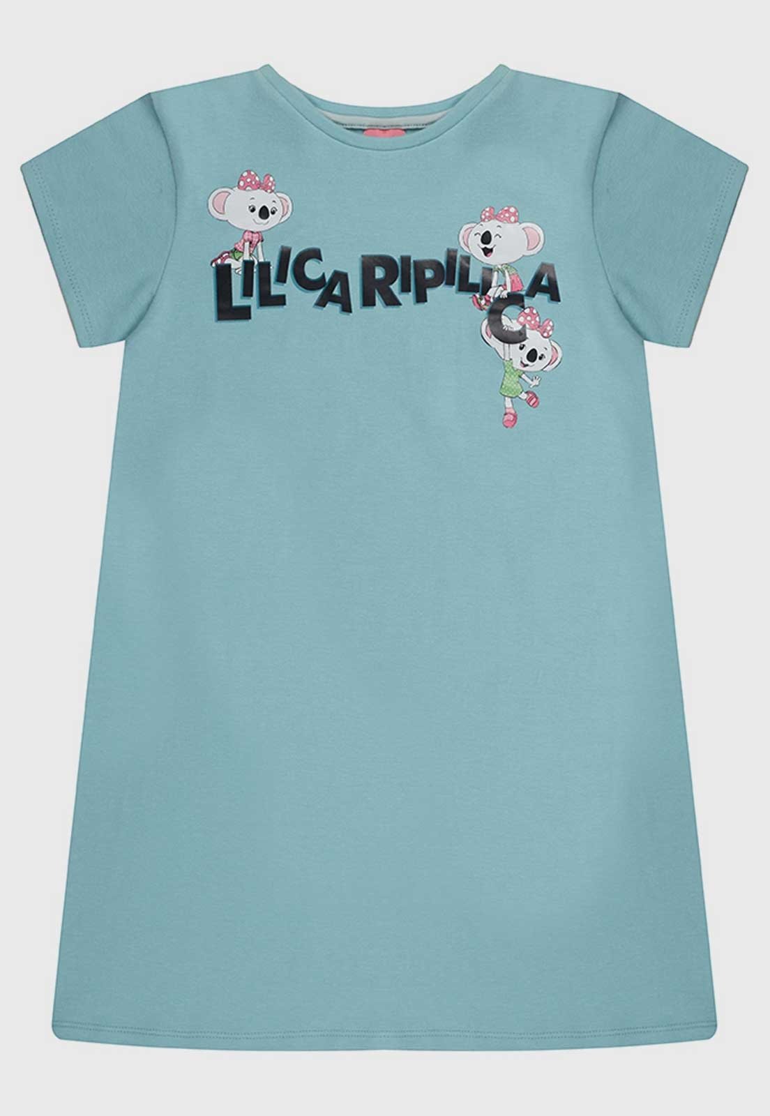 Infantil - Vestido Lilica Ripilica Estampado Azul Claro