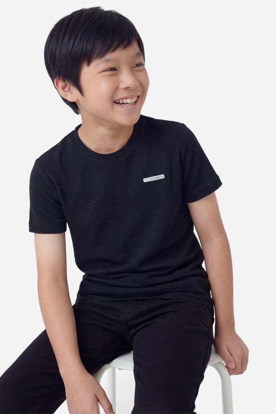 Infantil - Camiseta Aramis Manga Curta Textura Preto
