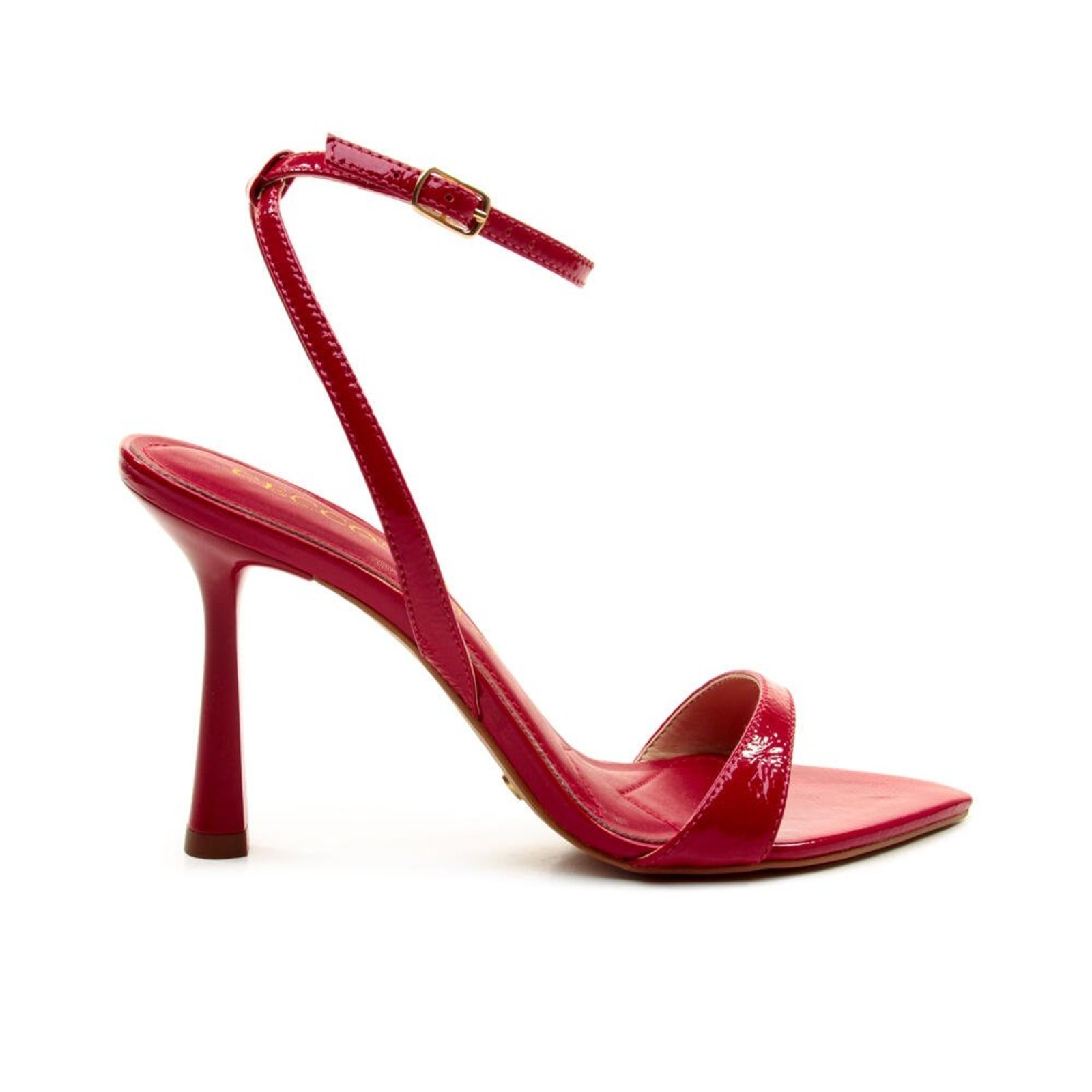 Sandália Couro Vermelho Salto Alto Cecconello 2988001-5