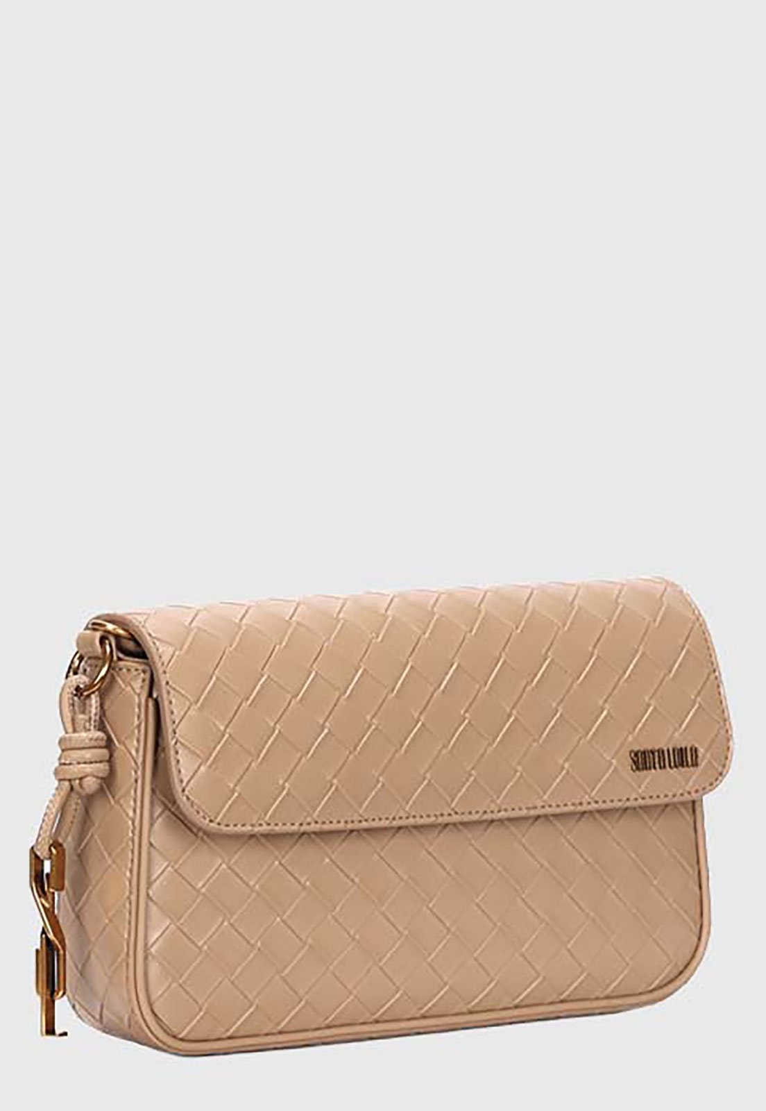 Bolsa Feminina Santa Lolla Retangular Trama Bege