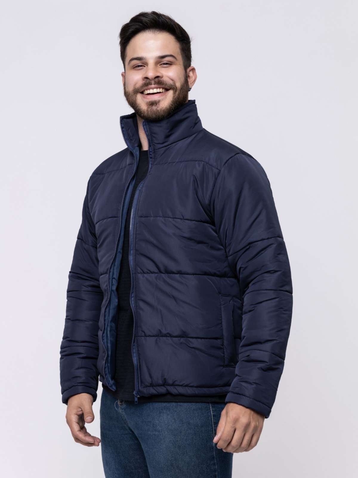 Jaqueta Puffer Bobojaco Masculina Azul Marinho