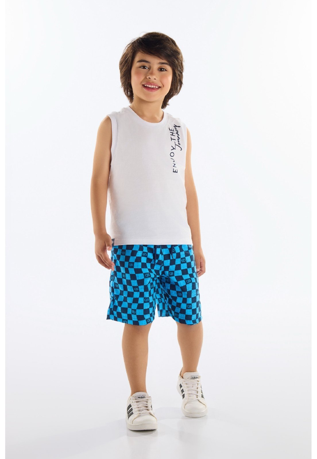 Vista 2 Infantil - Conjunto Regata e Bermuda Menino Quimby verde Quimby verde