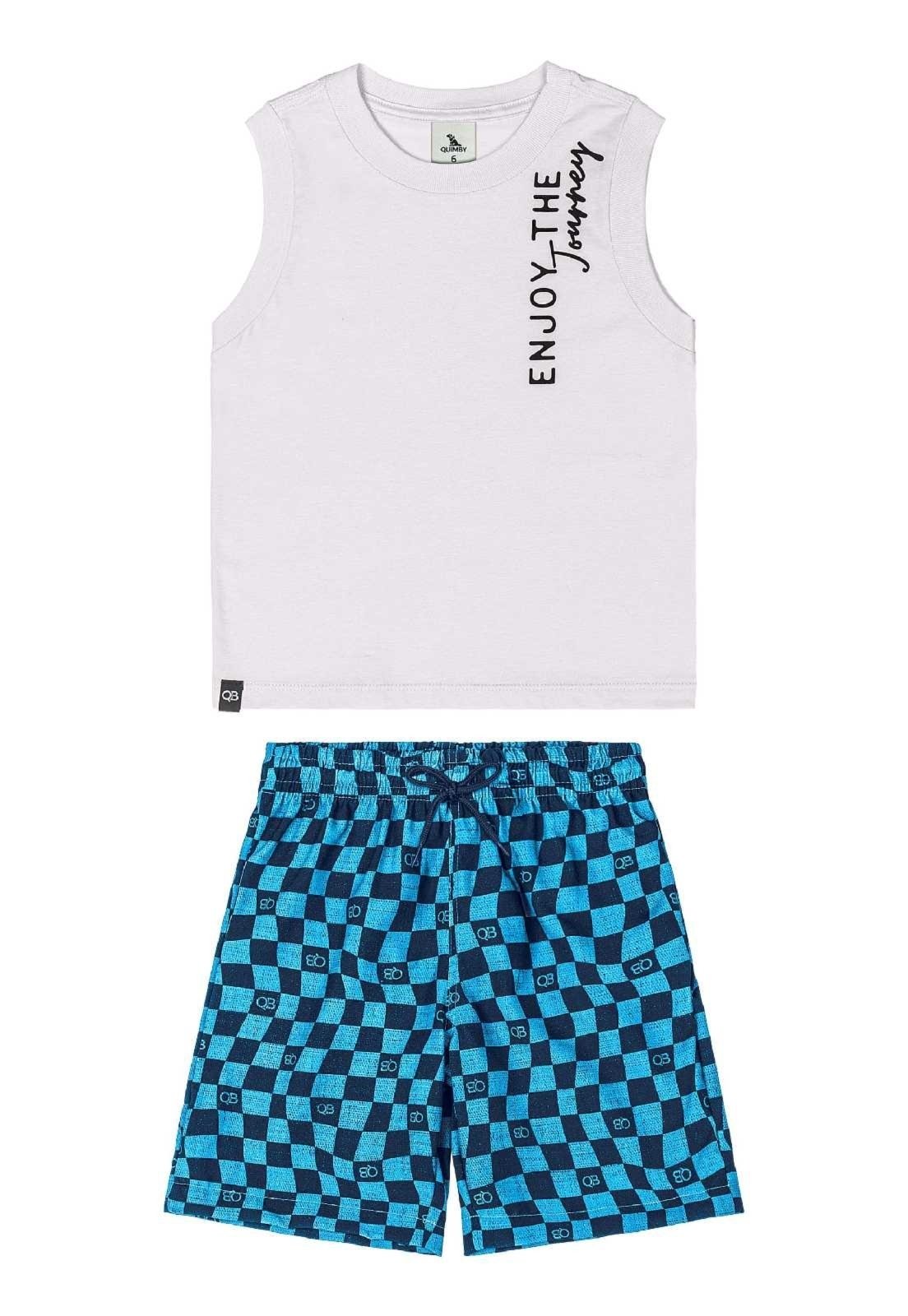 Vista 3 Infantil - Conjunto Regata e Bermuda Menino Quimby verde Quimby verde