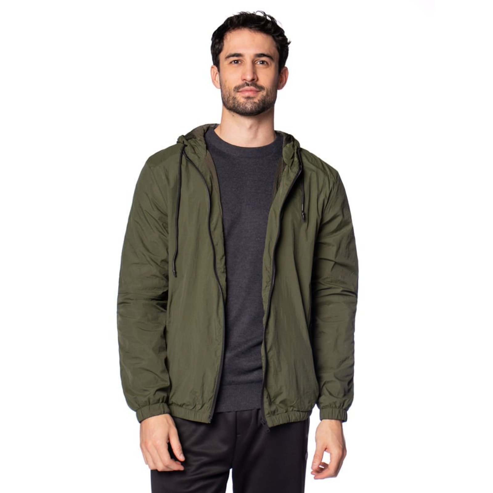 Corta Vento Masculino John Sailor Capuz Verde Militar