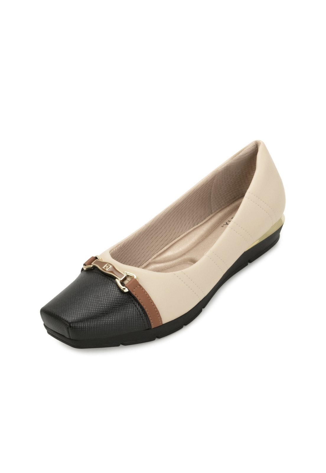 Sapato Piccadilly PD25-14732 Bege-Preto