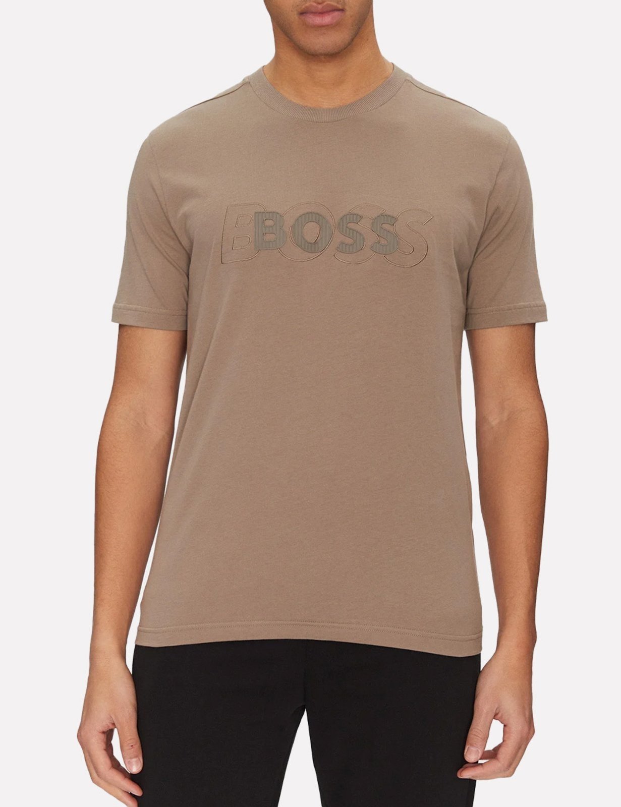 Camiseta Hugo Boss Masculina Regular Tee Dropneedle Caqui