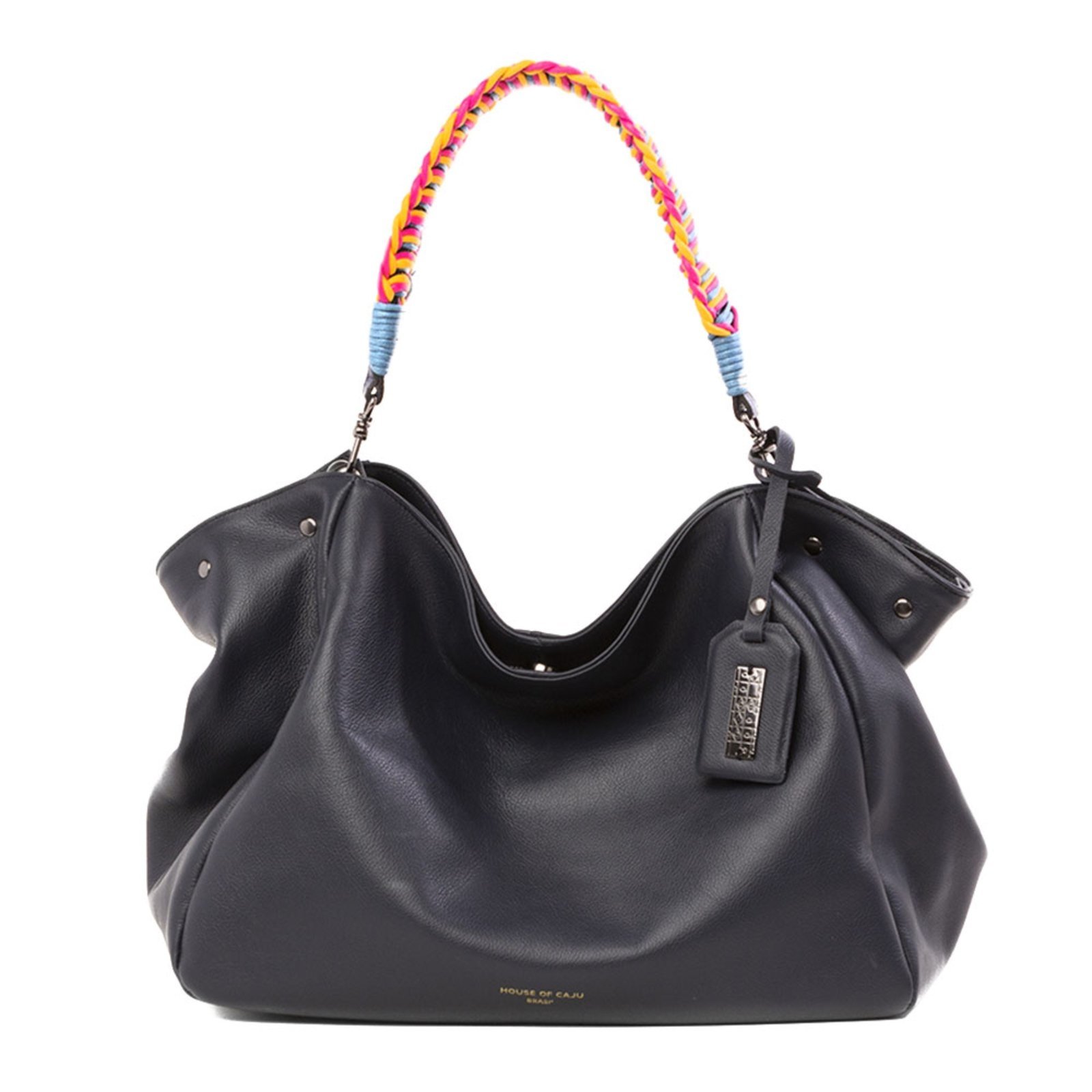 Bolsa Feminina Em Couro Tiracolo Azul Marinho “Laudeci Della”””