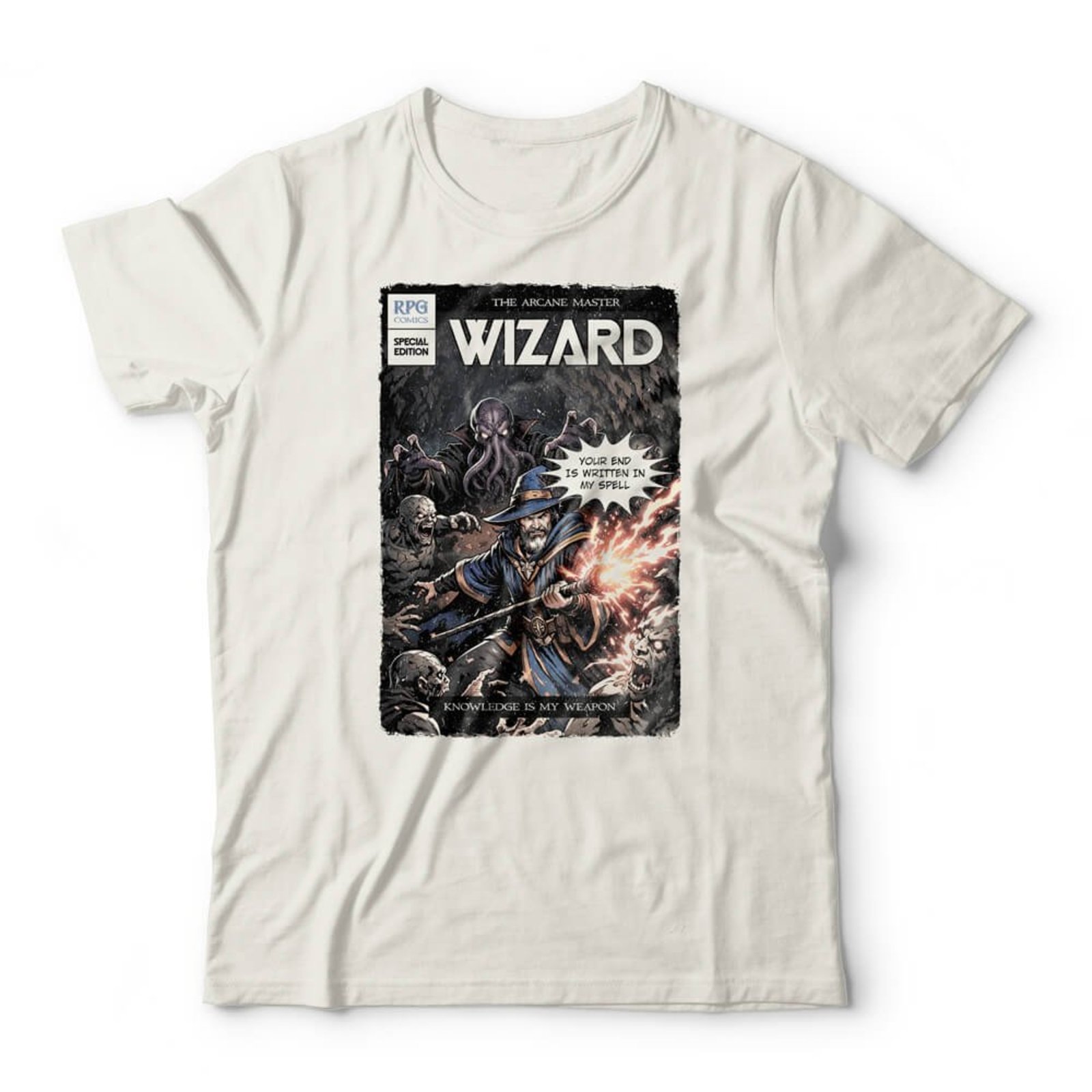 Camiseta Wizard Comics - Off White