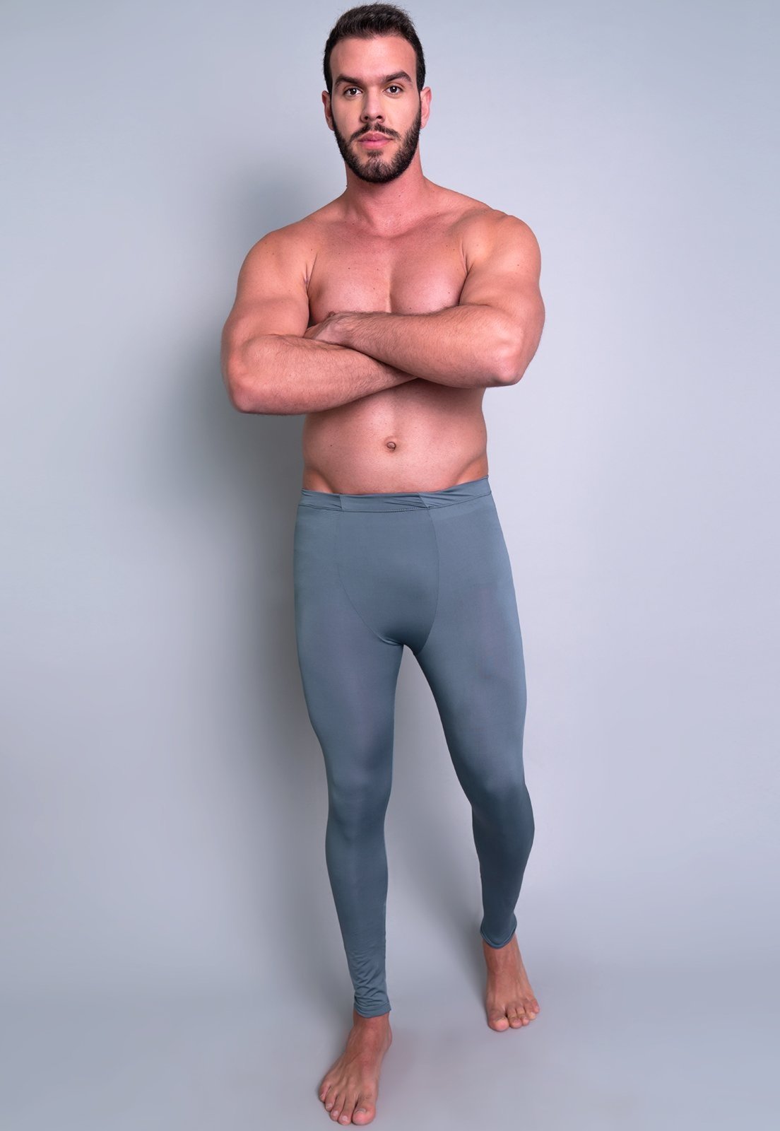 Calça Térmica MVB Modas Masculina Segunda Pele Proteção Uv 50+ Cinza