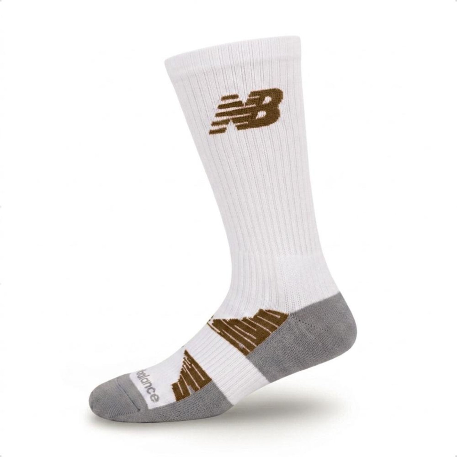 Meia New Balance Unissex Performance Run Cano Longo Corrida Off-white