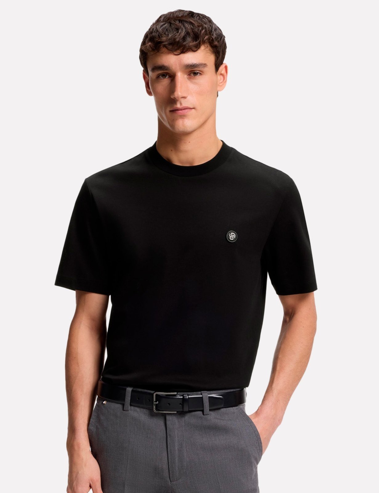 Camiseta Hugo Boss Masculina Regular Mercerised C-Taut 01 Preta