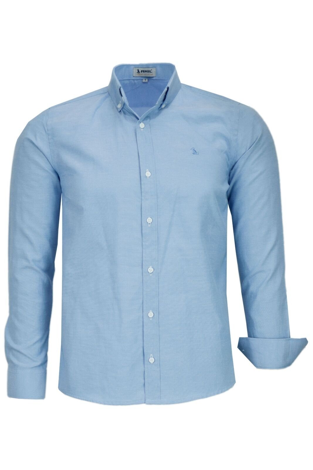 Camisa Social Amil Manga Longa Comfort Fácil De Passar 1826