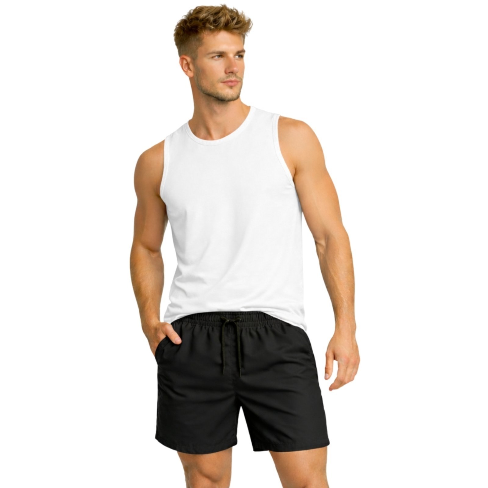 Conjunto Regata Algodão e Short Tactel Elastano
