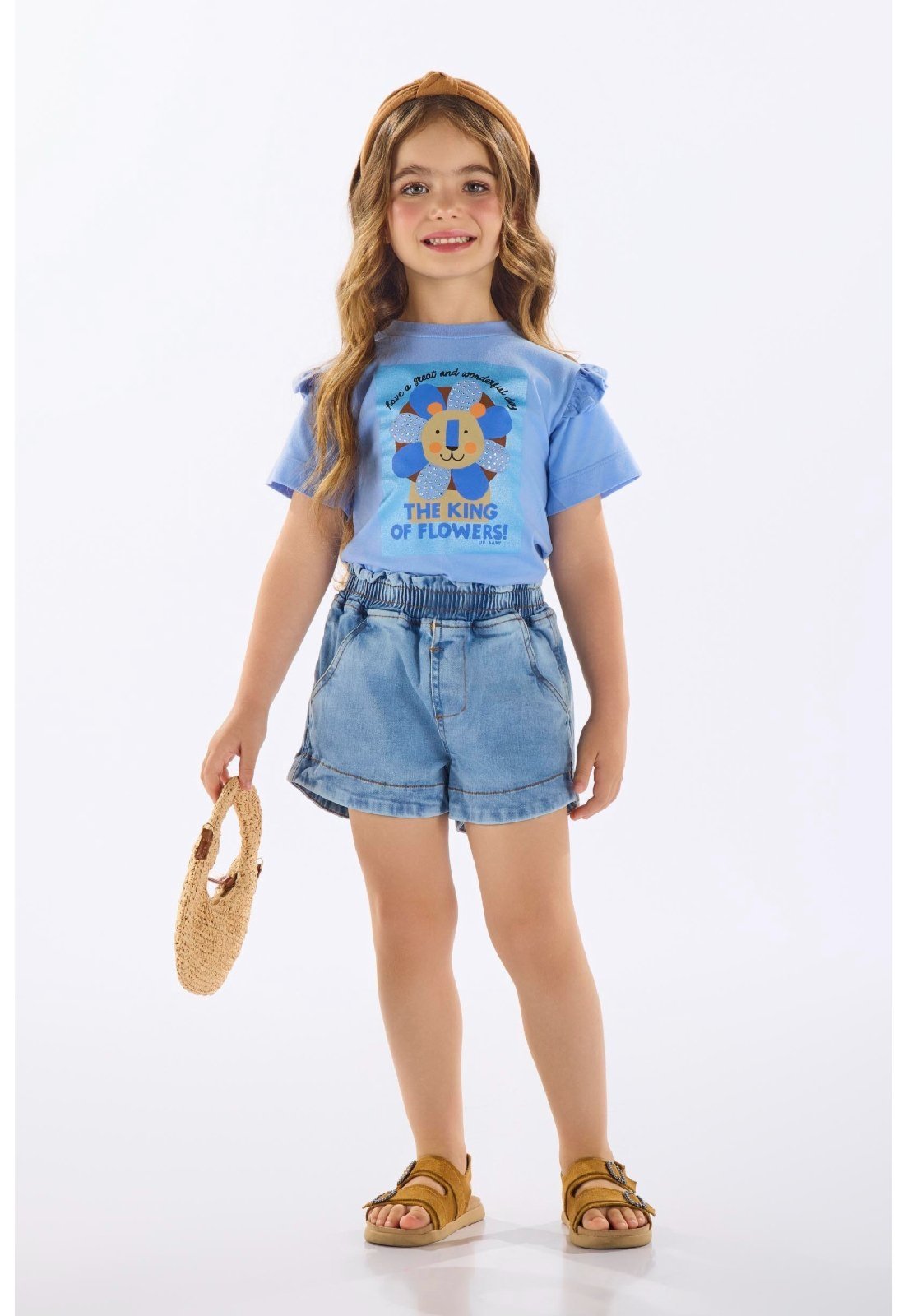 Vista 2 Infantil - Blusa em Algodão com Strass Up Baby rosa Up Baby rosa