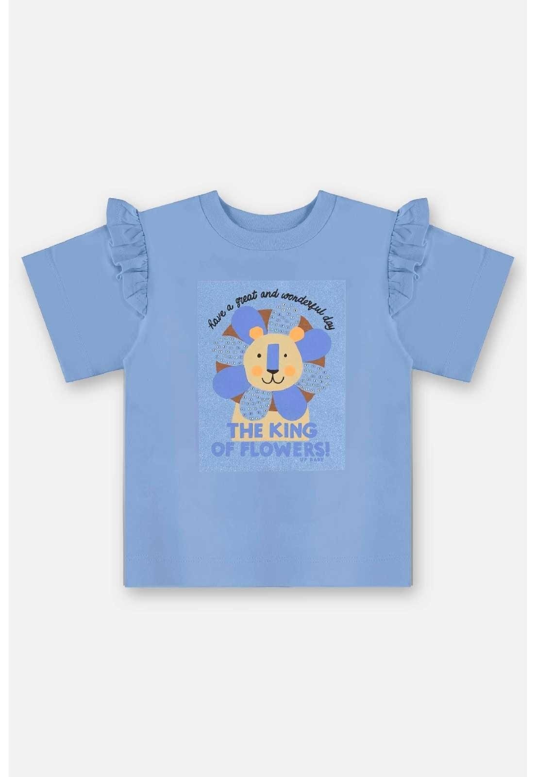 Vista 3 Infantil - Blusa em Algodão com Strass Up Baby rosa Up Baby rosa