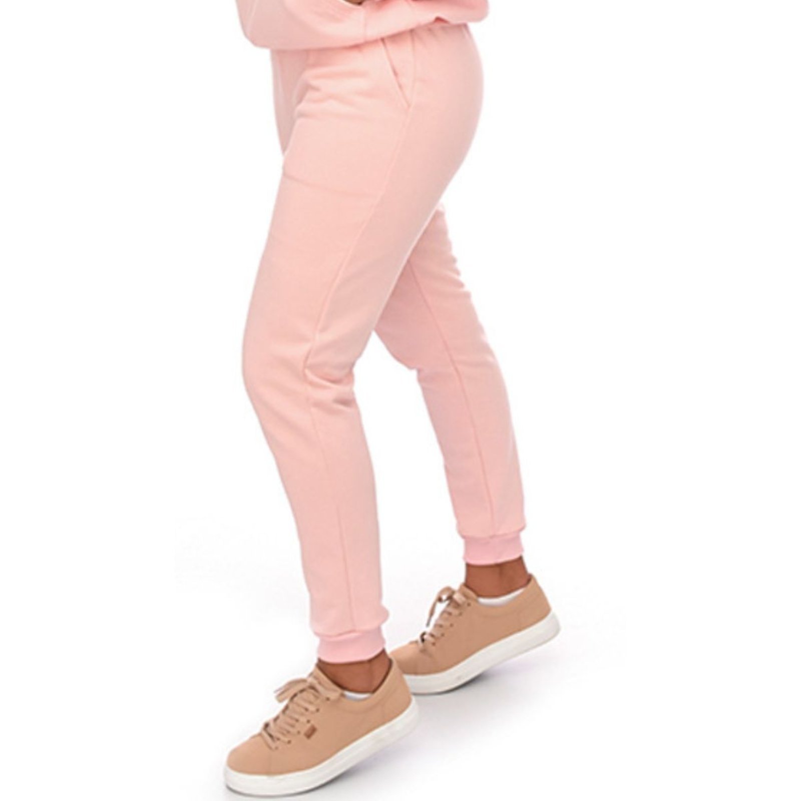 Calça Estilo Jogger Moletom Adulto Rosa Aliarthe