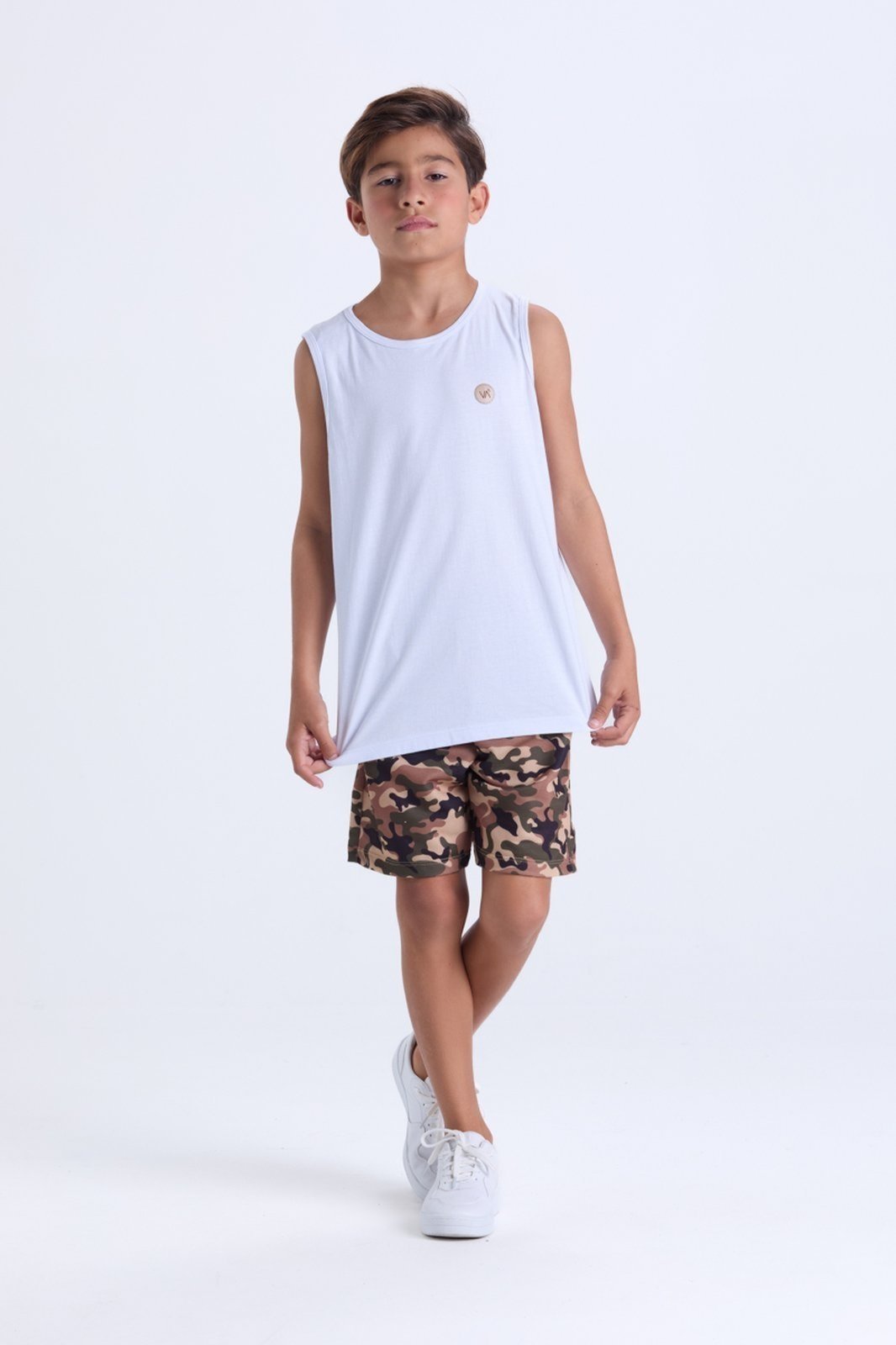 Infantil – Conjunto de Verão Regata e Bermuda Camuflada