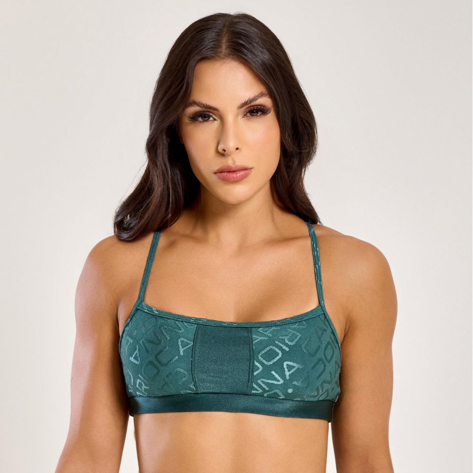 Top j Winner Donna Alças Reguláveis Verde Palace Texturizado Com Bojo Donna Carioca