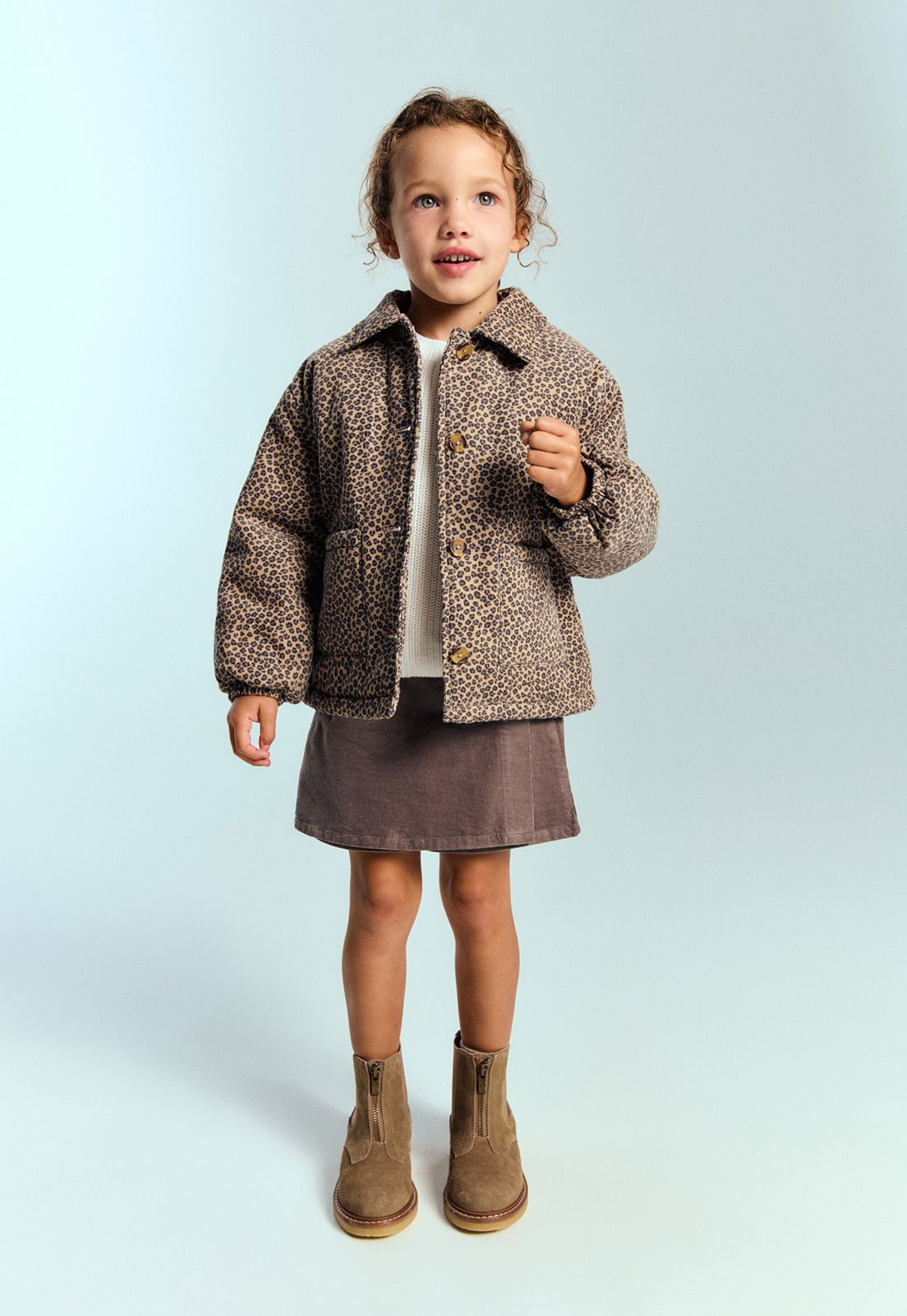 Infantil - Jaqueta MANGO Estampa Animal Print Bege