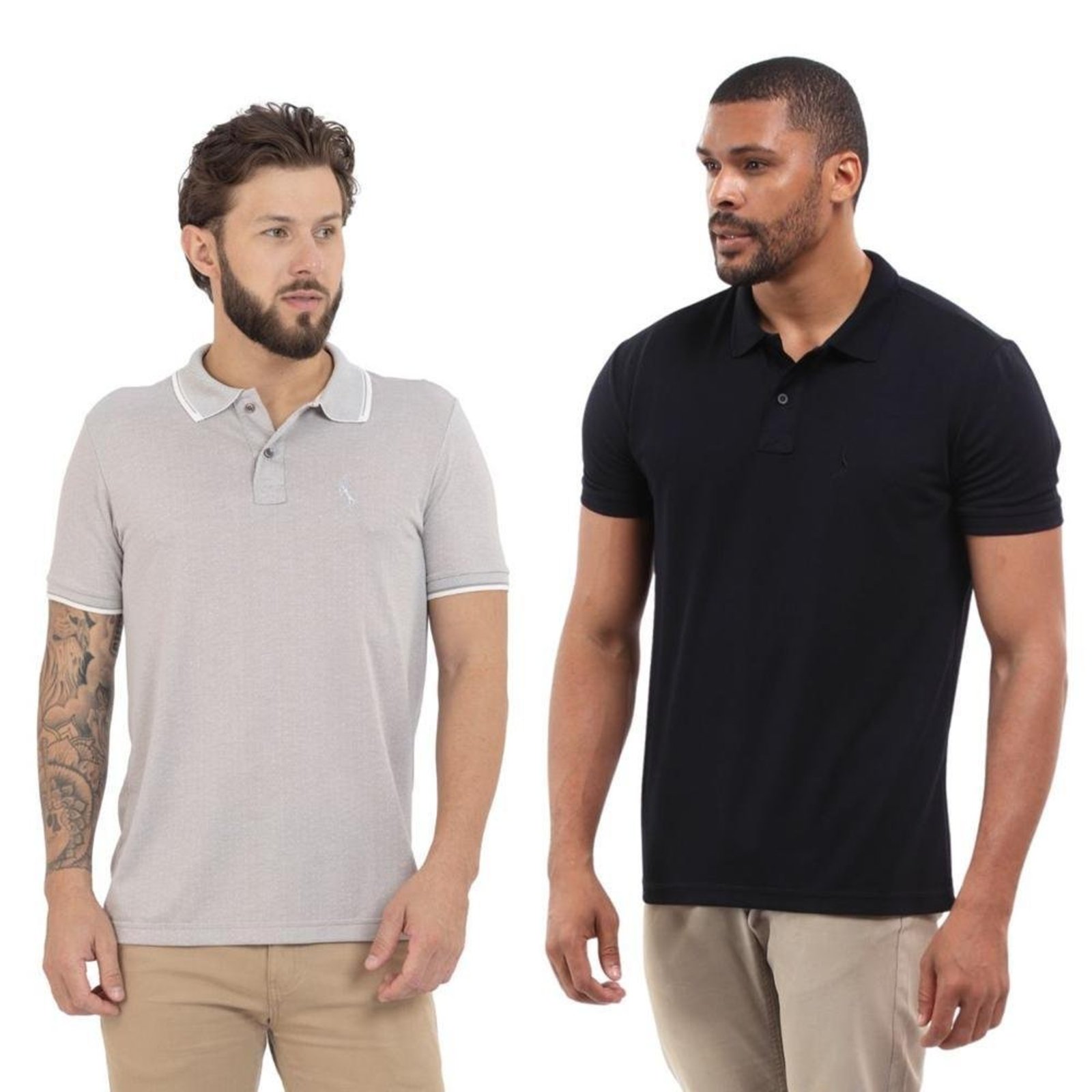 Kit 2 Camisa Polo Masculina Dia a Dia Conforto
