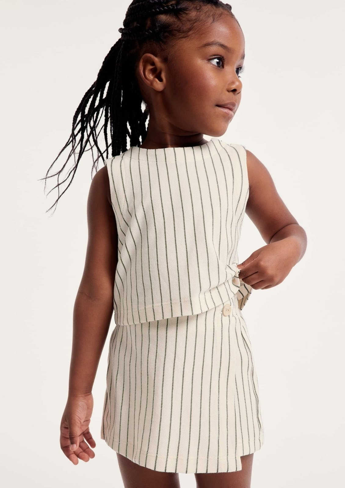 Vista 2 Infantil - Shorts Saia Piquet Fio Tinto Hering Hering Kids off-white Hering Kids off-white