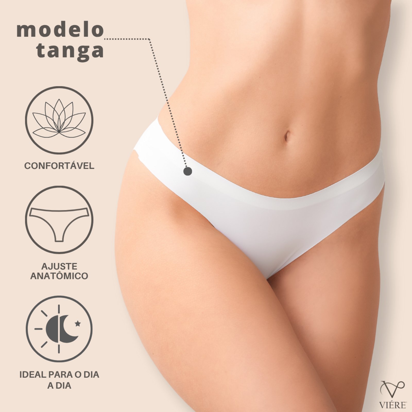 Kit 6 Calcinhas Tanga Confortável Sem Costura Poliamida Cores Sortidas