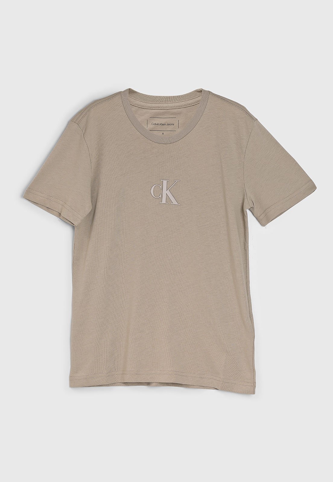 Infantil - Camiseta Calvin Klein Logo Bege