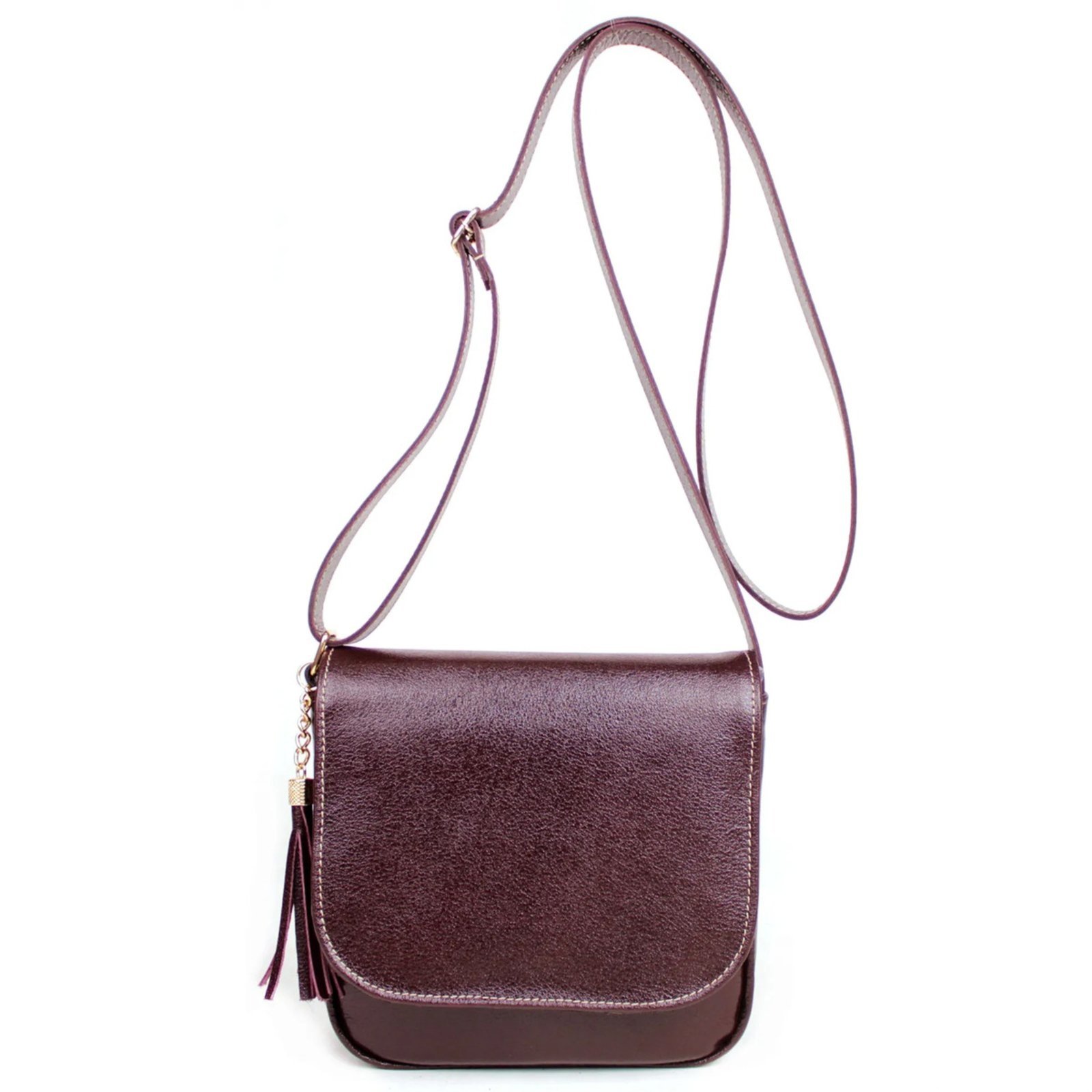 Bolsa Transversal em Couro Artlux Vinho 9053