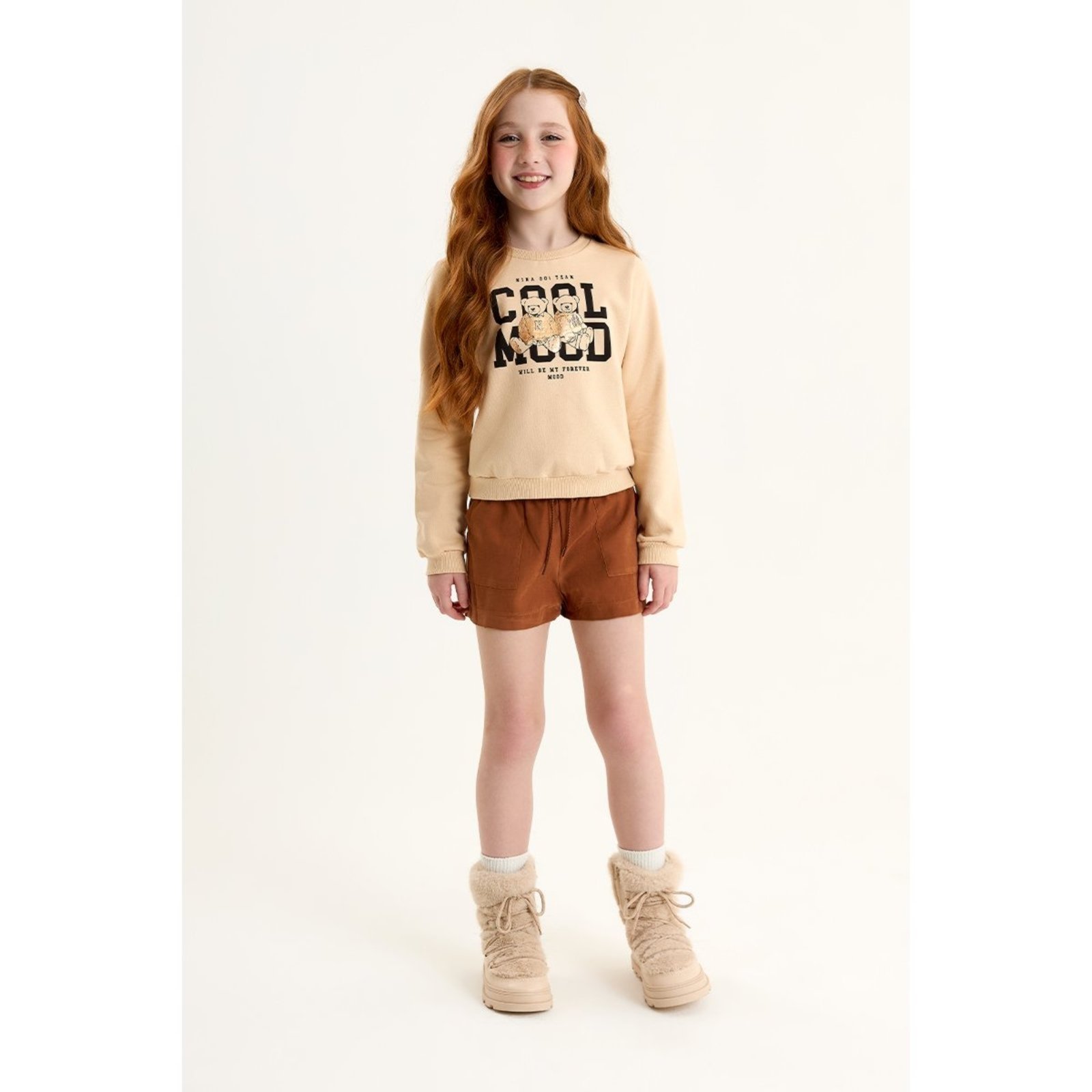 Infantil - Conjunto Menina com Blusão e Short em Nylon