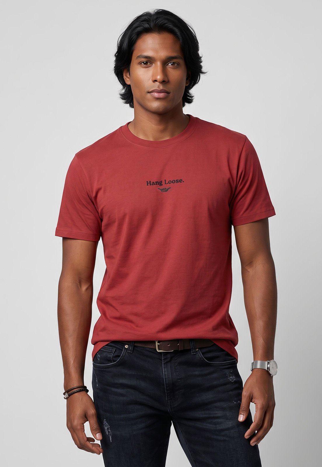 Camiseta Masculina Hang Loose Silk Rainbow Vermelha