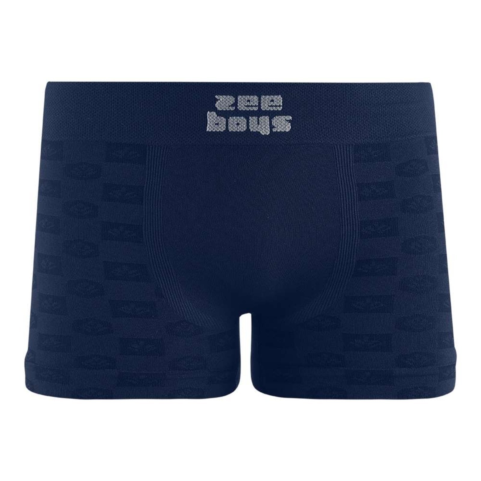 Cueca Boxer sem Costura em Jacquard Folhas Navy