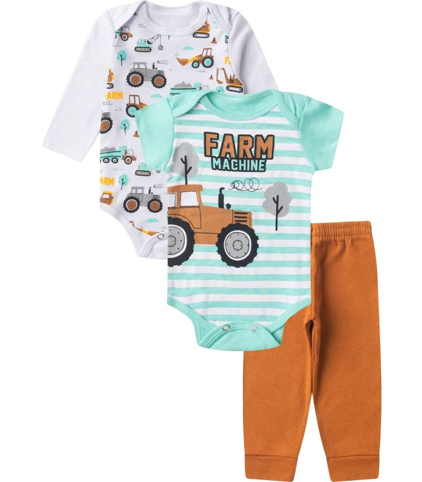 Infantil - Kit Body Longo 3 Peças Kappes Amarelo