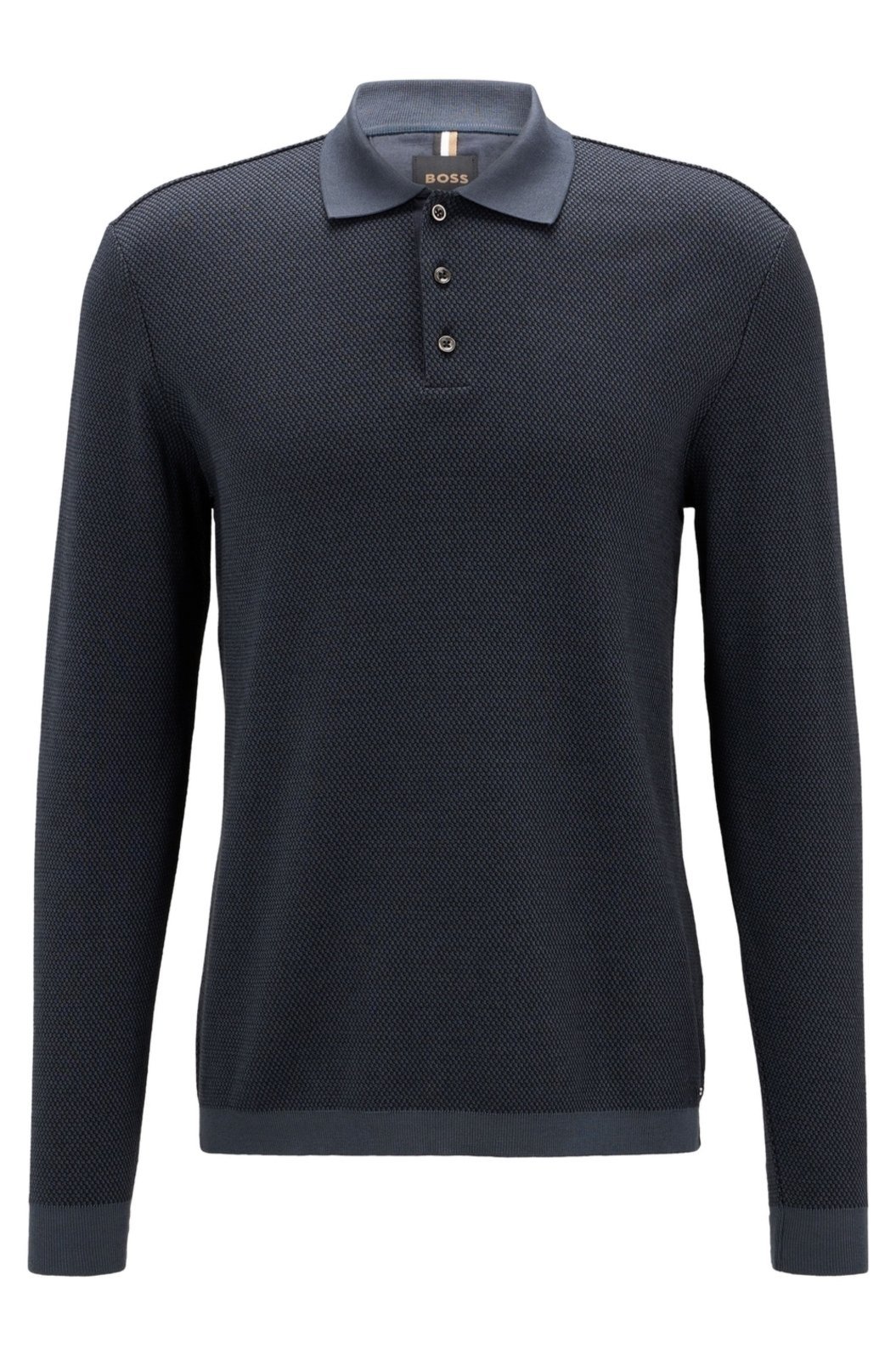 Camisa Polo Manga Longa Em Algodão E Cashmere