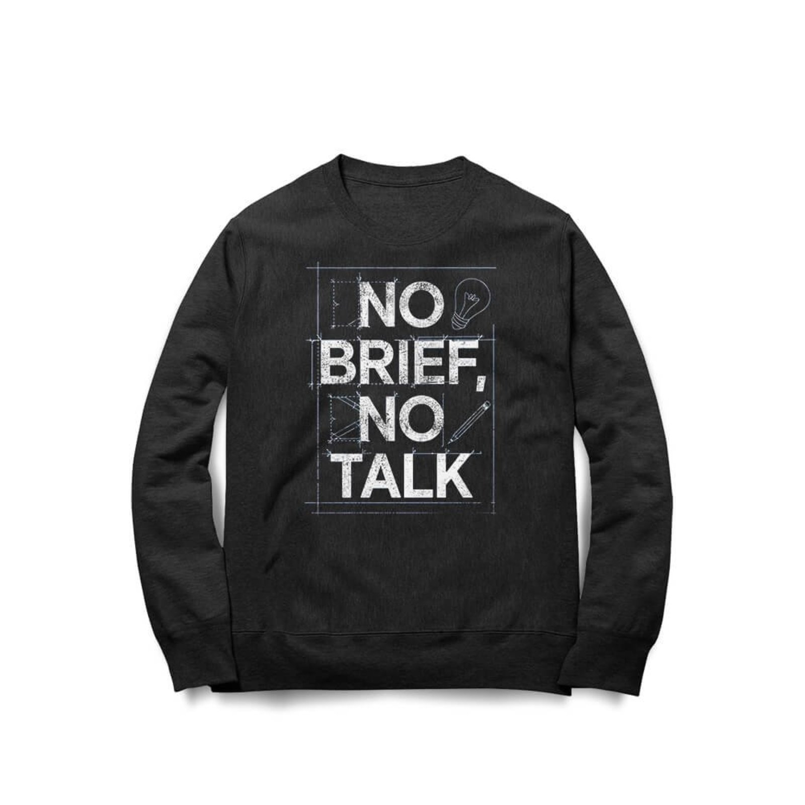 Moletom No Brief No Talk - Preto - Casual - Studio Geek