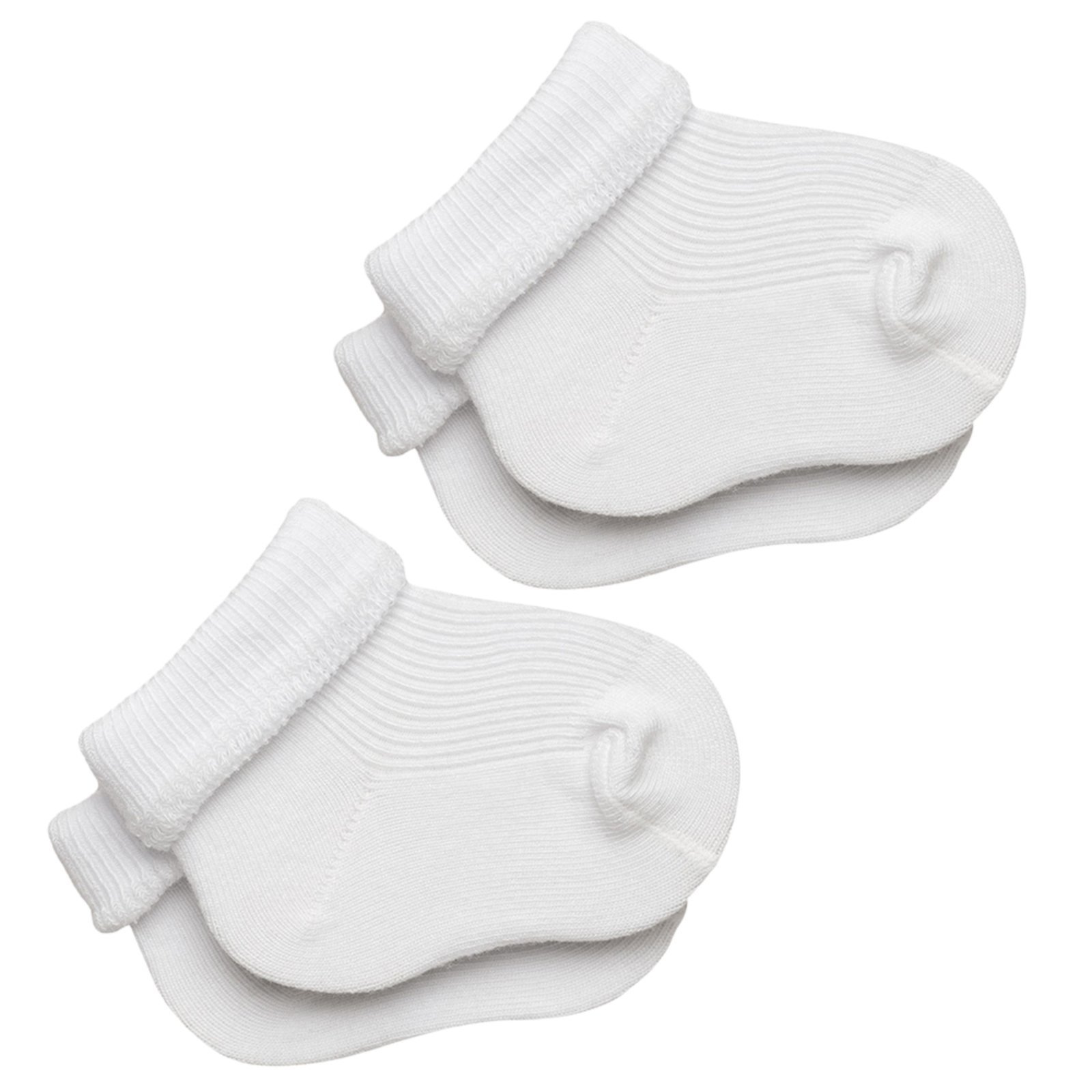 Vista 2 Kit 2 Meia Cano Médio Lupo Baby Punho Soft 02002 branco Lupo branco