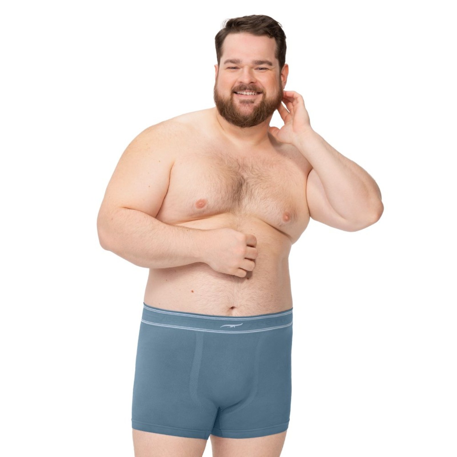 Cueca Boxer Plus Size sem Costura Azul