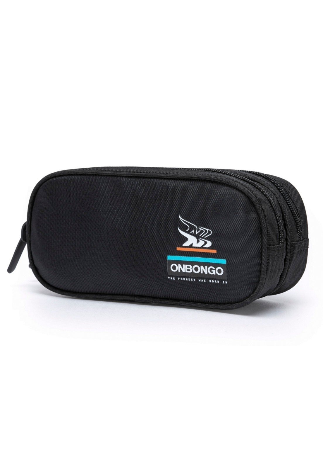 Estojo Duplo Escolar Resistente Preto Onbongo