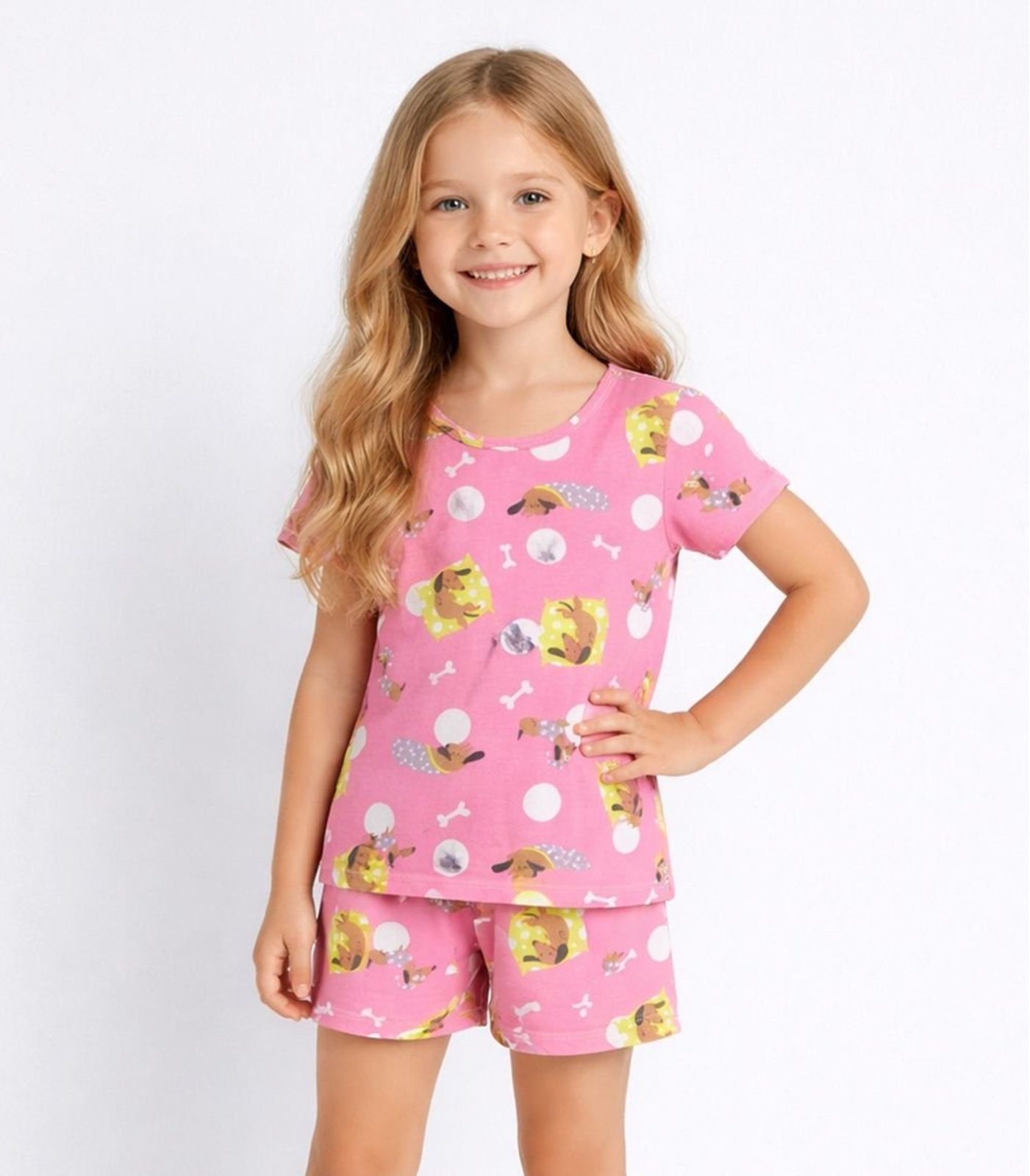 Pijama Menina Estampado Select Rosa