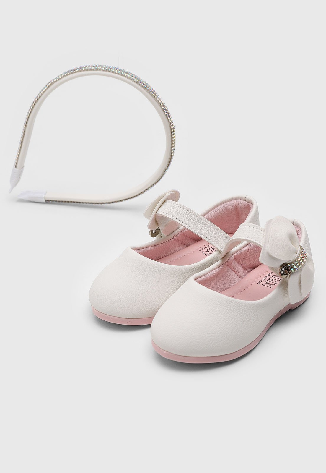 Vista 2 Infantil - Sapatilha Klin Princesa Laço Branca branco Klin branco