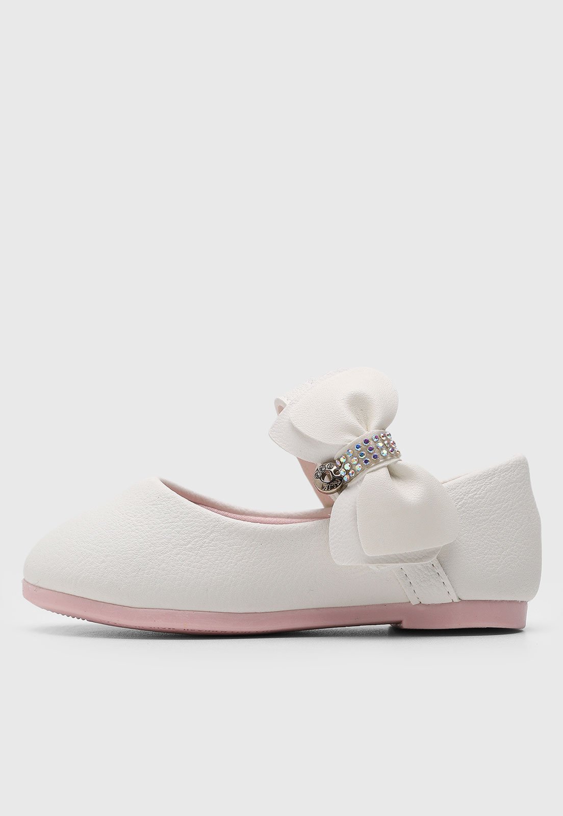 Vista 3 Infantil - Sapatilha Klin Princesa Laço Branca branco Klin branco