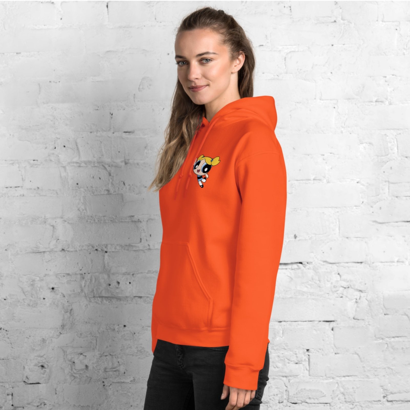 Moletom Flanelado Blusa de Frio Fechado Urbania Moleton Mooboo Masculino Laranja estampa Super poderosa Lindinha