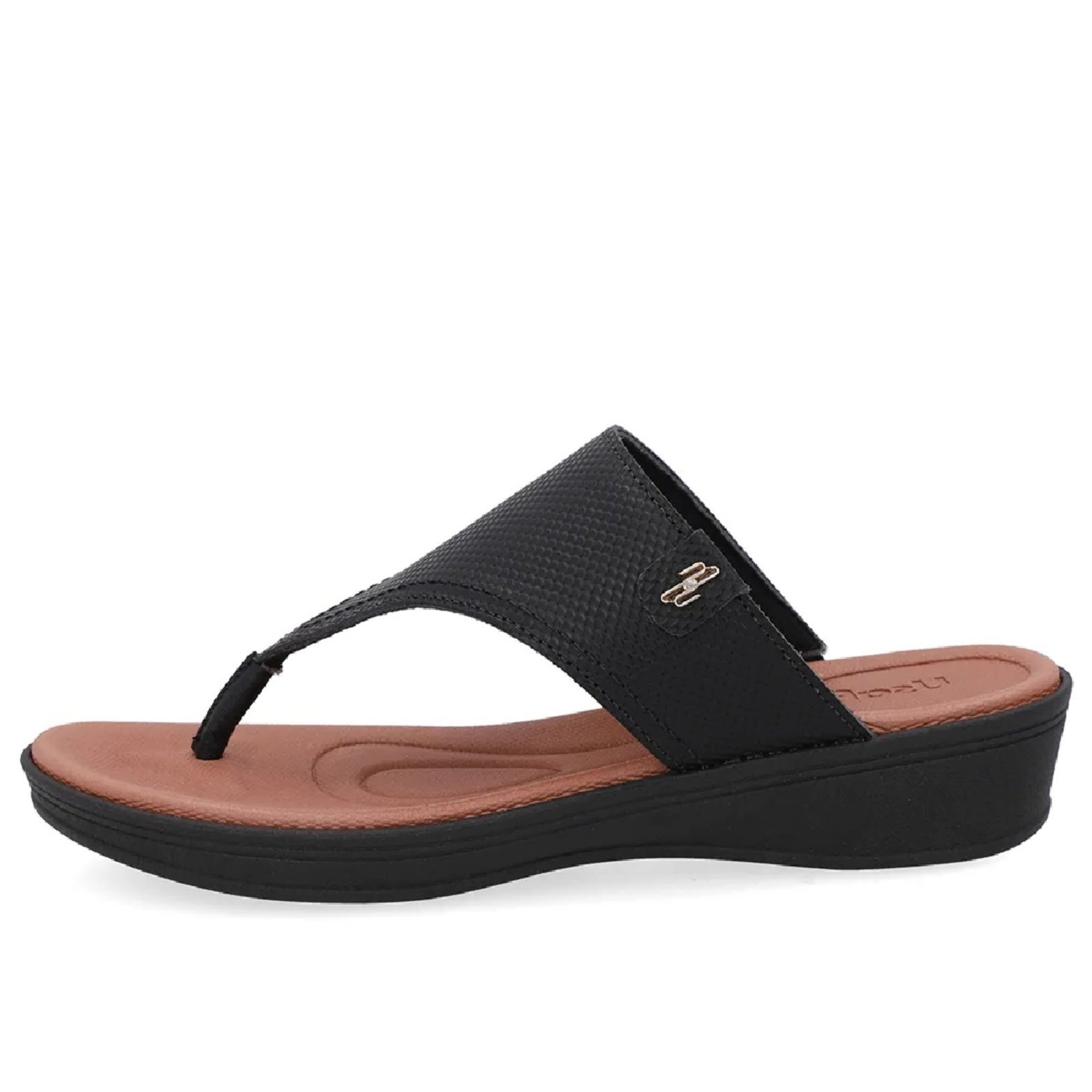 Chinelo Usaflex Plataforma em Couro Conforto e Praticidade Preto